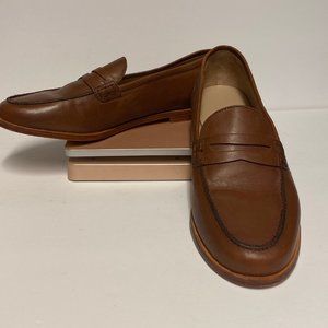 J Crew RYAN H8200 Women's 9 Burnished Pecan Brown Leather Penny Loafers
